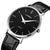 Ultra Thin Two-Hand Quartz Watch w/ Leather Band
