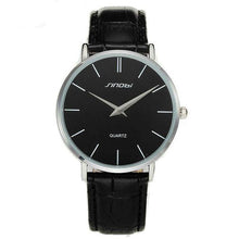 Ultra Thin Two-Hand Quartz Watch w/ Leather Band - Fresh Shade