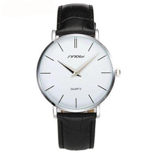 Ultra Thin Two-Hand Quartz Watch w/ Leather Band - Fresh Shade