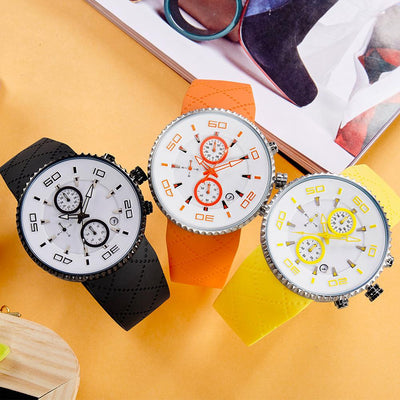Waterproof Silicone Chronograph Stopwatch In 3 Colors - Fresh Shade