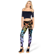 Women's Slim 3D Printed leggings - Fresh Shade