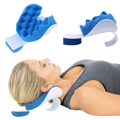 Traction Device-Pain Relief Pillow For Cervical Spine Alignment And Neck Support - Fresh Shade